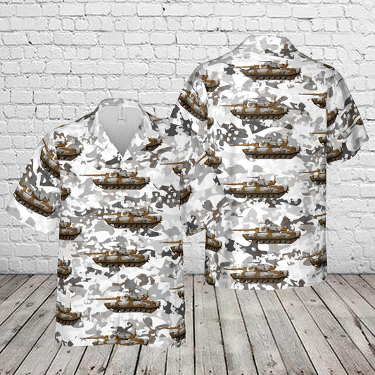 M1 Abrams Snow, Temperate, With Open Terrain Winter Camo Christmas Hawaiian Shirt