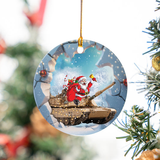 M1 Abrams Tank Christmas Ceramic Ornament