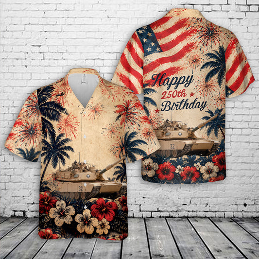 M1 Abrams Tank, 4th Of July Hawaiian Shirt