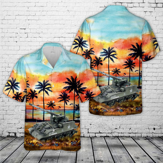 M40-B Battery 937th Field Artillery Battalion US Army Korean War 1953 Tank Hawaiian Shirt