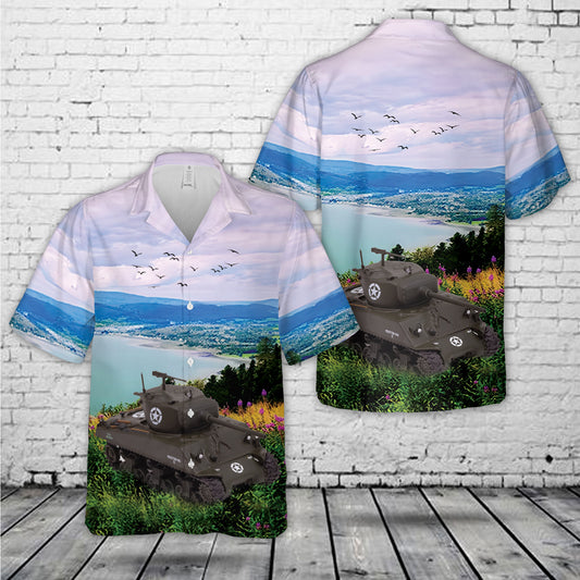 M4A3 Sherman Tank 76mm Houston Kid II 761th Battalion Black Panthers Task Force Rhine Germany 1945 Hawaiian Shirt