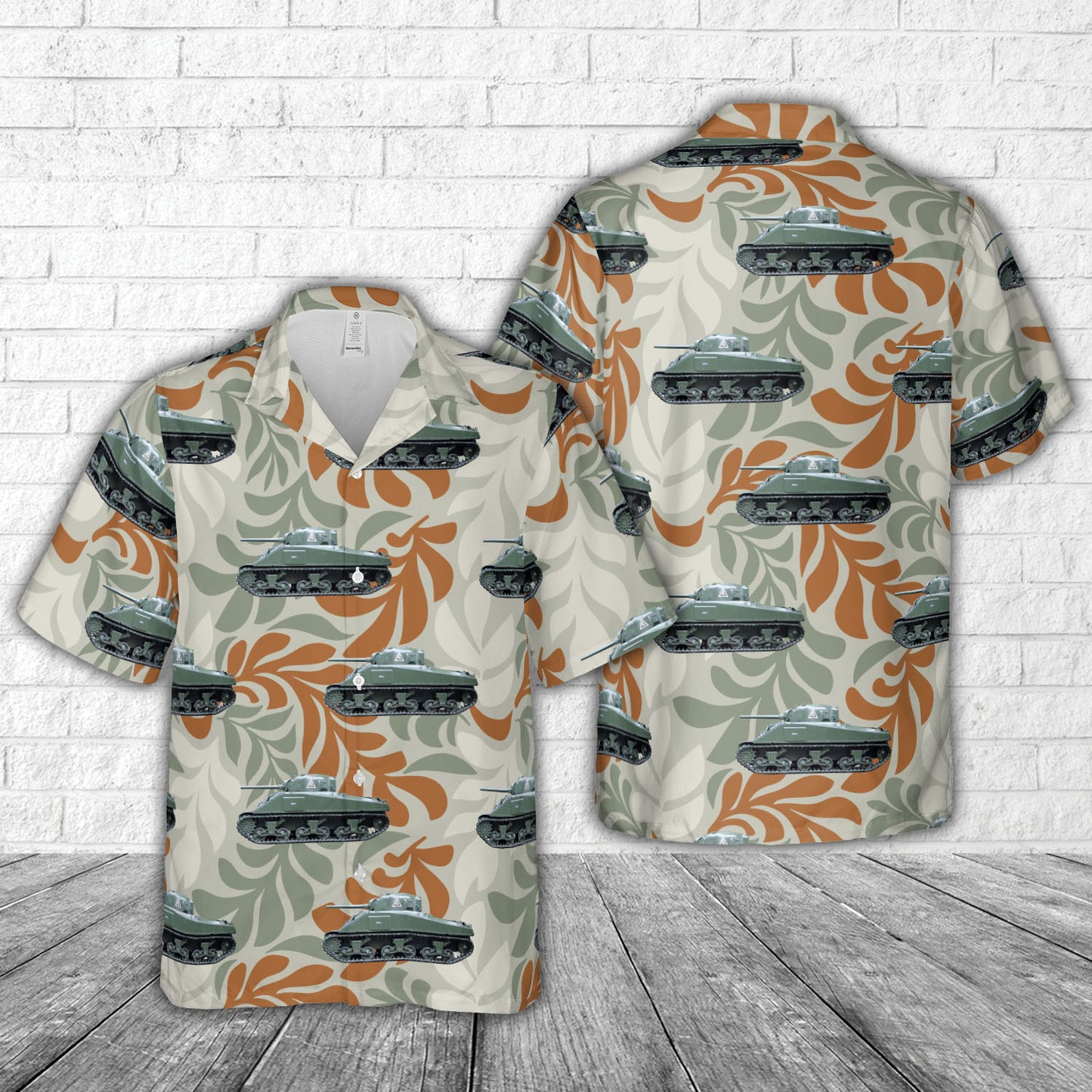 M4 Sherman Tank Argyle Hawaiian Shirt