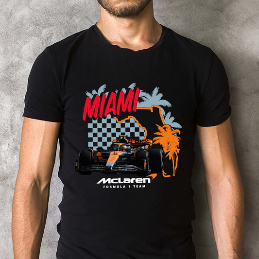 McLaren F1 Team 2023 F1 Miami Grand Prix Classic Unisex T-Shirt Gildan 5000 (Made In US) DLQD1504PT04