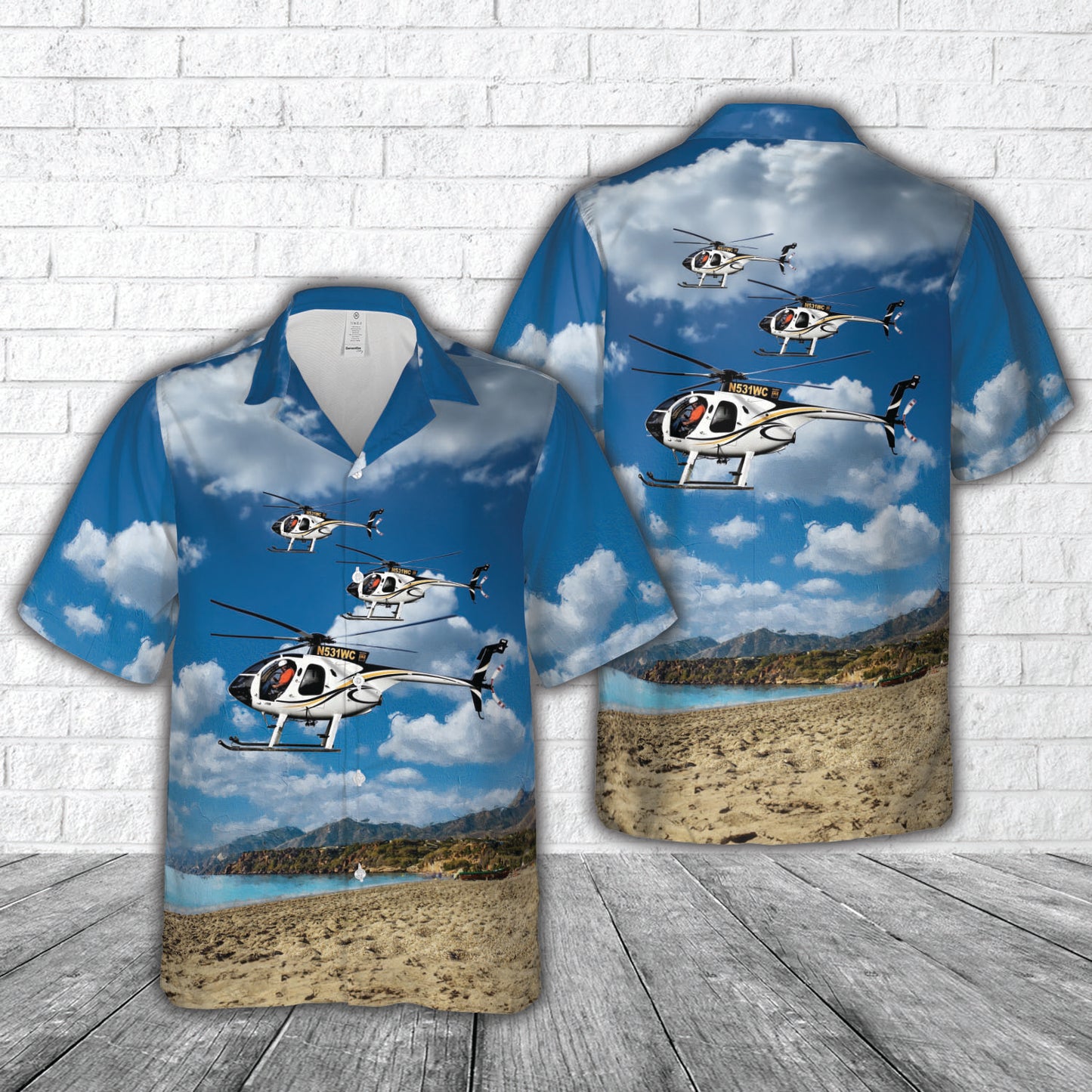 MD530FF Helicopter Hawaiian Shirt