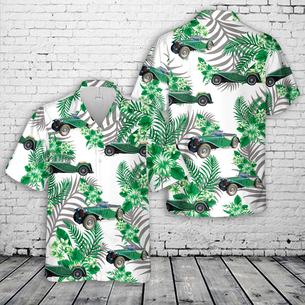 MG t-Type Midget 1947 Green Hawaiian Shirt