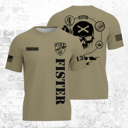 Custom Name US Military 13F FISTER Army 3D T-shirt
