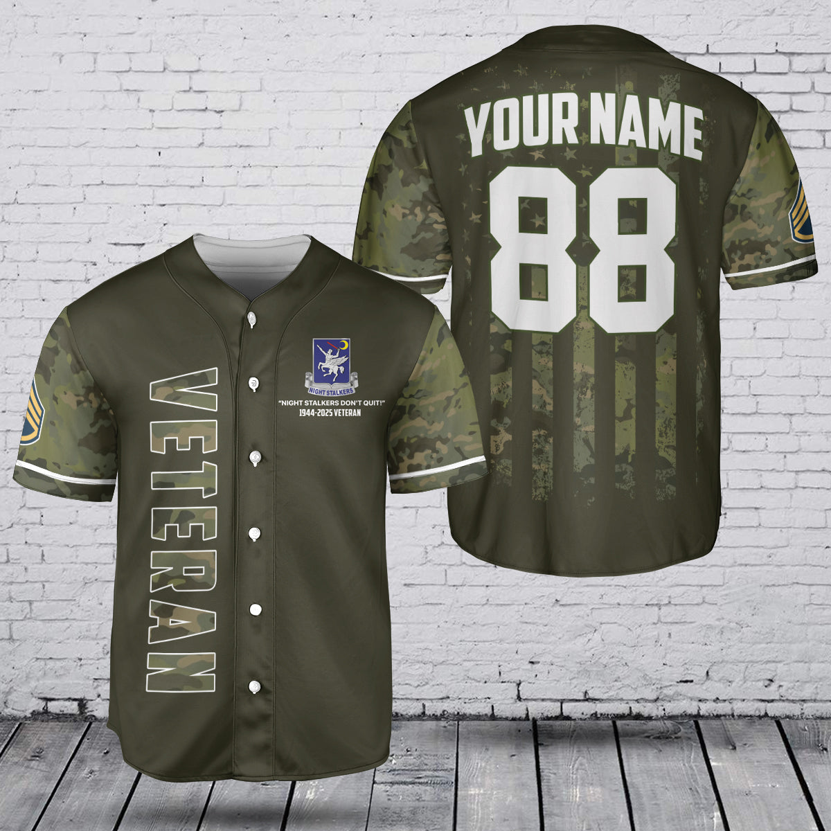 Custom Name, Rank & Year 160th Special Operations Aviation Regiment (Airborne) Proud To be A Veteran of America Baseball Jersey