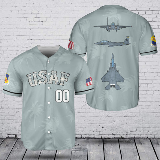 Custom Number USAF 4th Fighter Wing (Seymour Johnson) F-15E Strike Eagle Baseball Jersey TT2803PK08