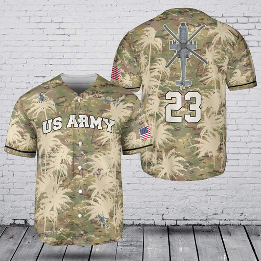 Custom Number US Army Boeing AH-64 Apache Baseball Jersey