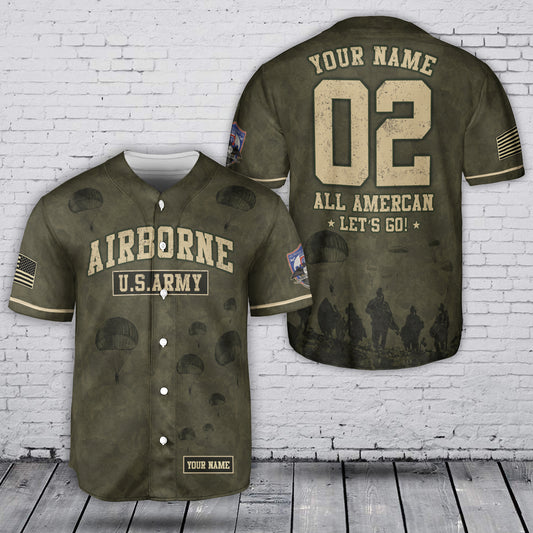 Custom Name & Number 2nd Brigade Combat Team, 82nd Airborne Division Baseball Jersey