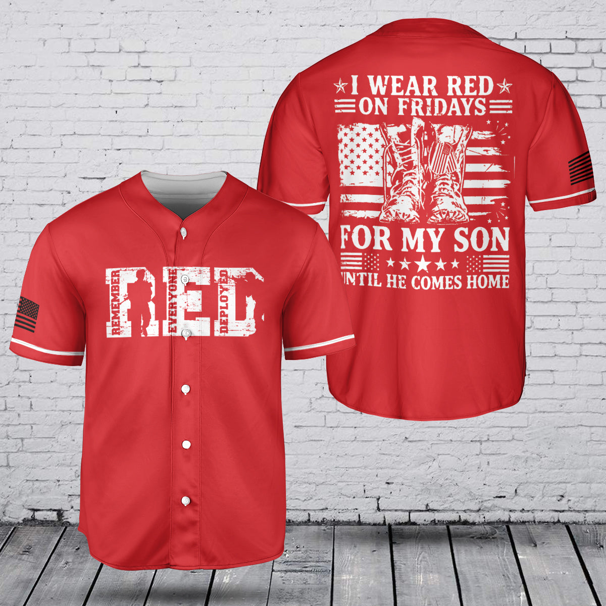 Remember Everyone Deployed (RED Friday) Military Baseball Jersey