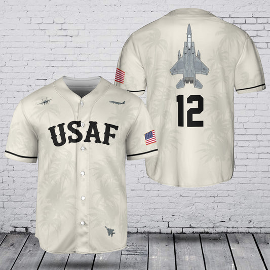 Custom Number USAF McDonnell Douglas F-15 Eagle Baseball Jersey