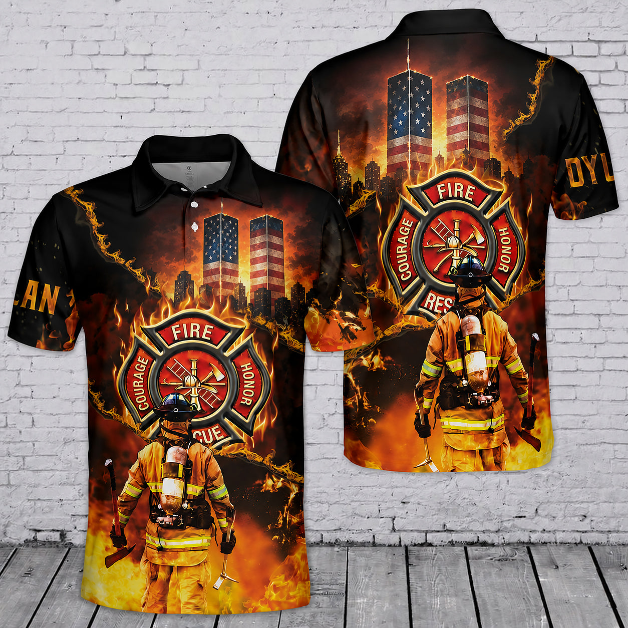 Custom Name 9/11 Days Firefighter All Gave Some, Some Gave 2026 Memorial Polo Shirt