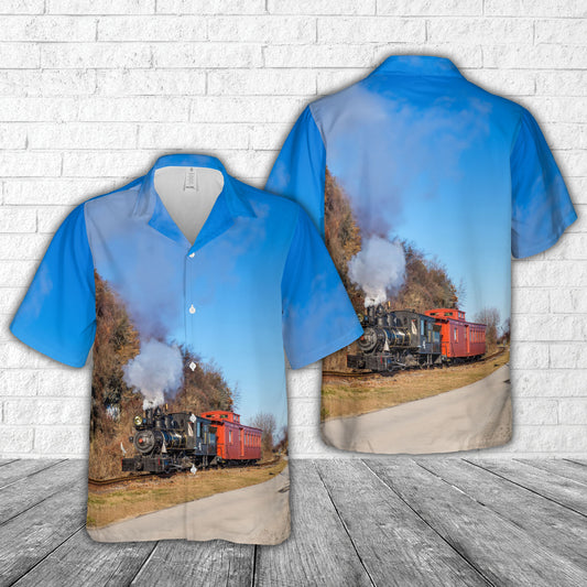 MRR 4 Maine Narrow Gauge Railroad Co. Steam 0-4-4T at Portland, Maine Hawaiian Shirt