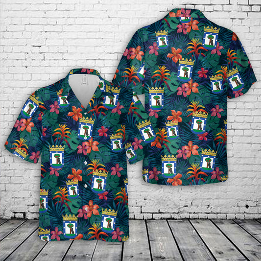 Madrid City Coat Of Arms Spain Hawaiian Shirt