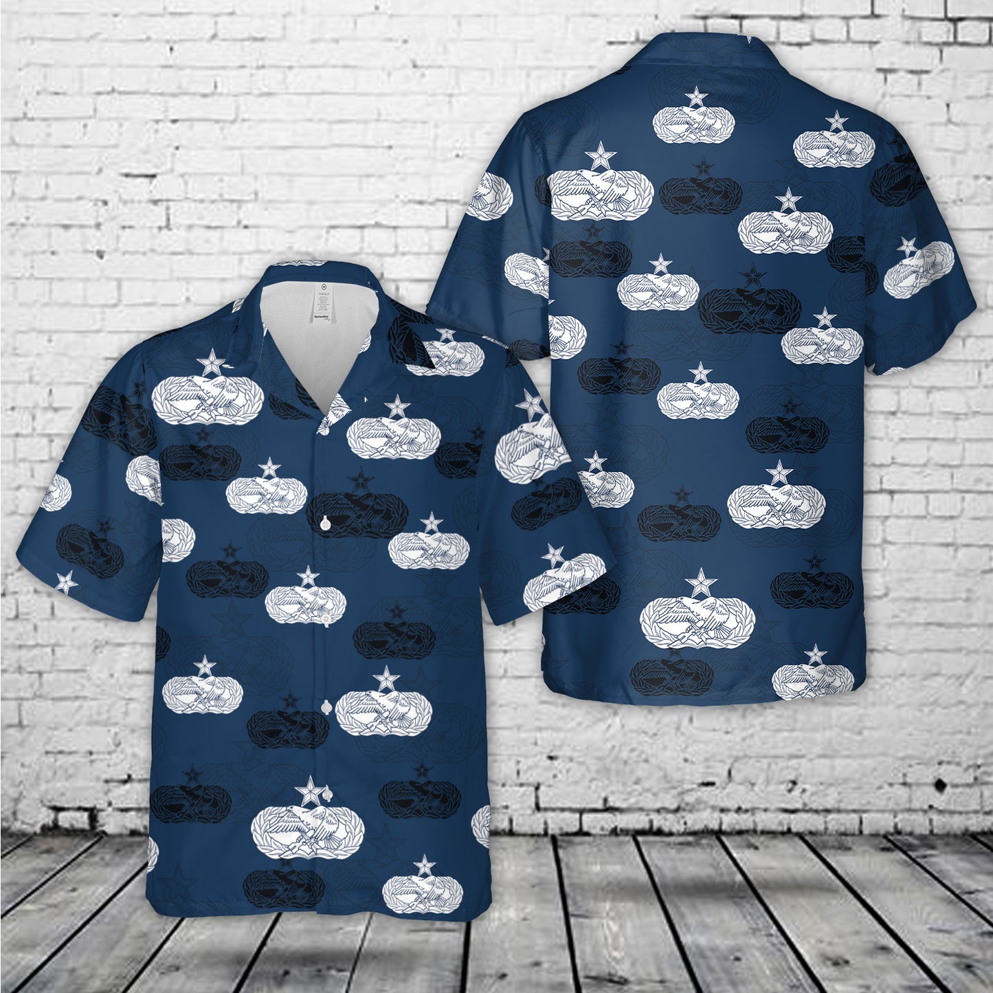 Maintenance Badge (Senior USAF) silhouette Hawaiian Shirt