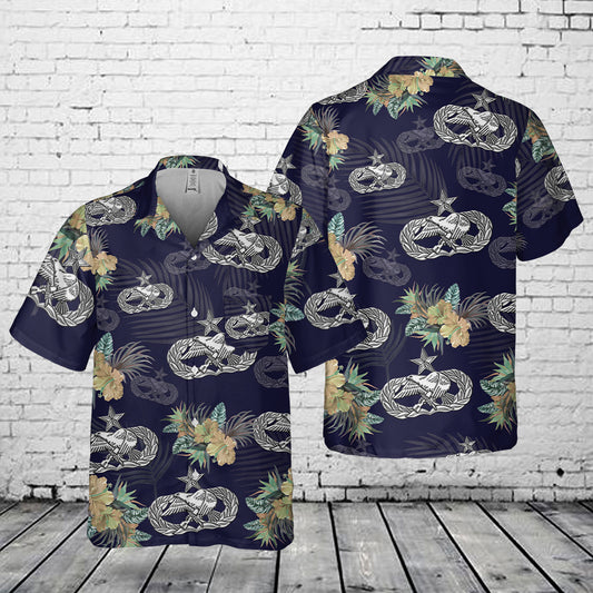 Maintenance Badge (USAF Senior) Pocket Hawaiian Shirt