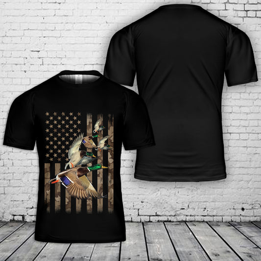 Mallard Duck Flag 3D T-Shirt