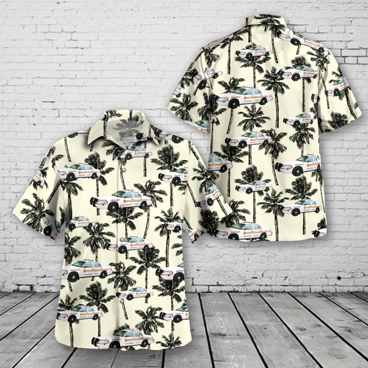 Marathon County, Wisconsin Sheriffs Department Ford Police Interceptor Hawaiian Shirt