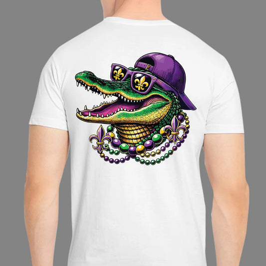 Mardi Gras Gator Classic Unisex T-Shirt Gildan 5000 (Made In US)