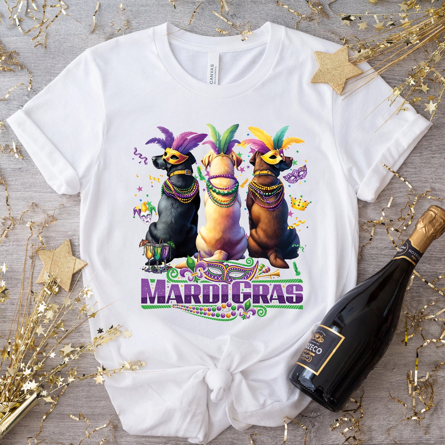 Mardi Gras Labrador Classic Unisex T-Shirt Gildan 5000 (Made In US)