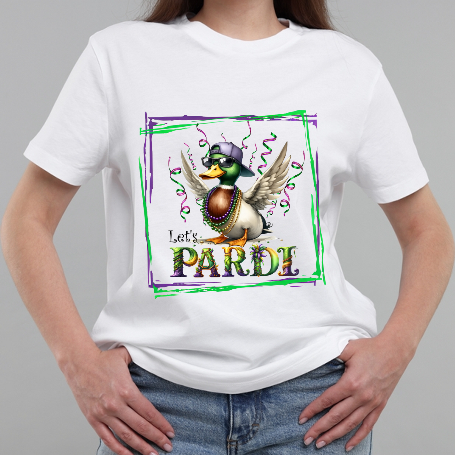 Mardi Gras Let's Pardi Classic Unisex T-Shirt Gildan 5000 (Made In US)