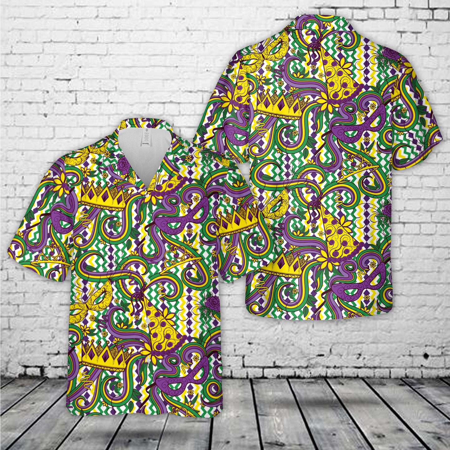 Mardi Gras Seamless Hawaiian Shirt