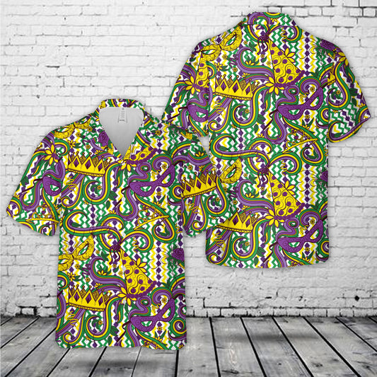Mardi Gras Seamless Hawaiian Shirt