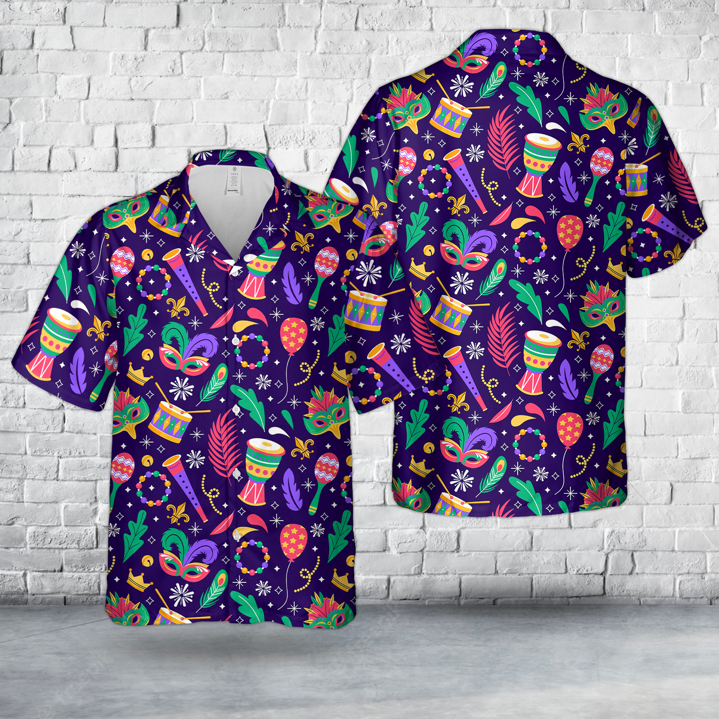 Mardi Gras Seamless Hawaiian Shirt