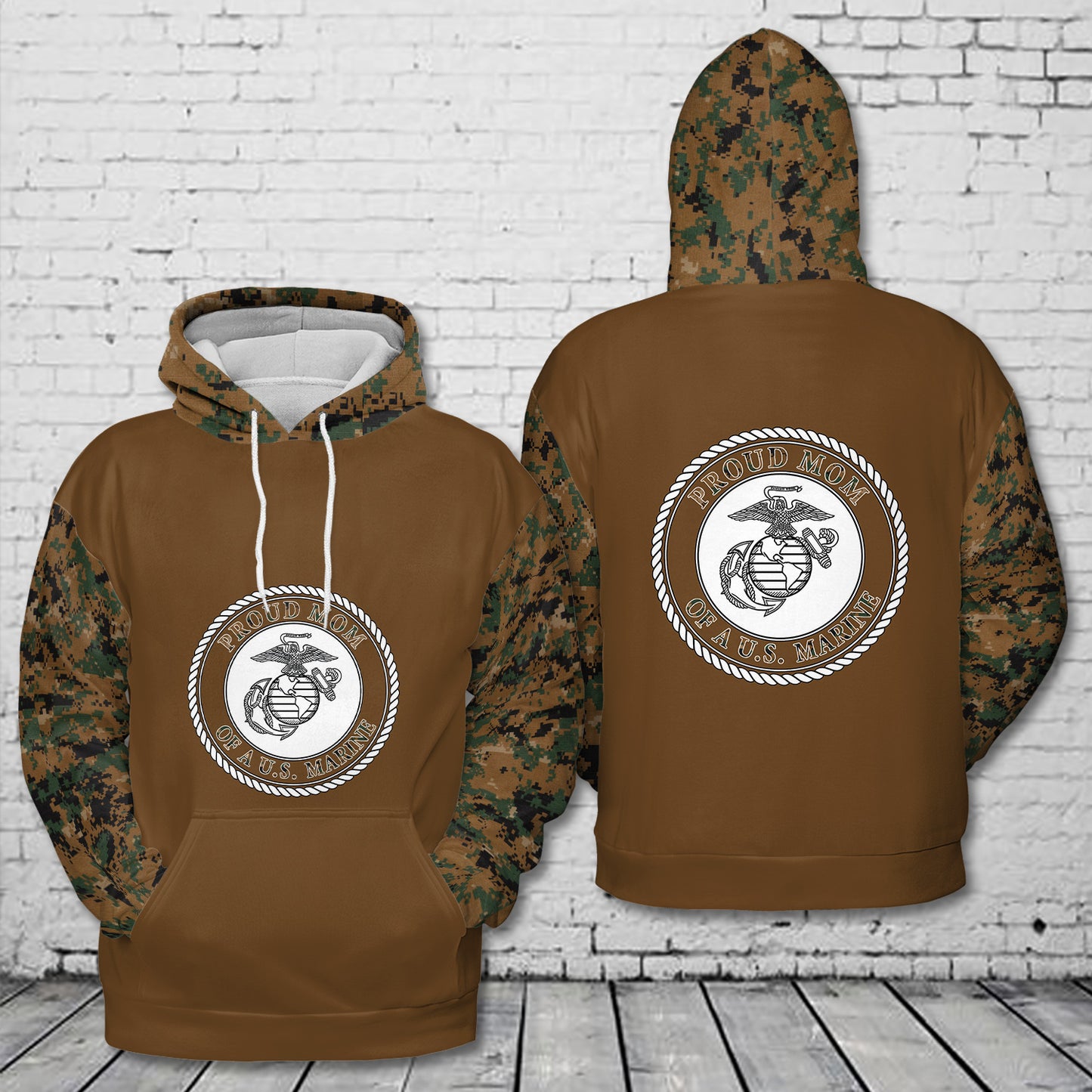 Marine Proud Mom 3D Hoodie