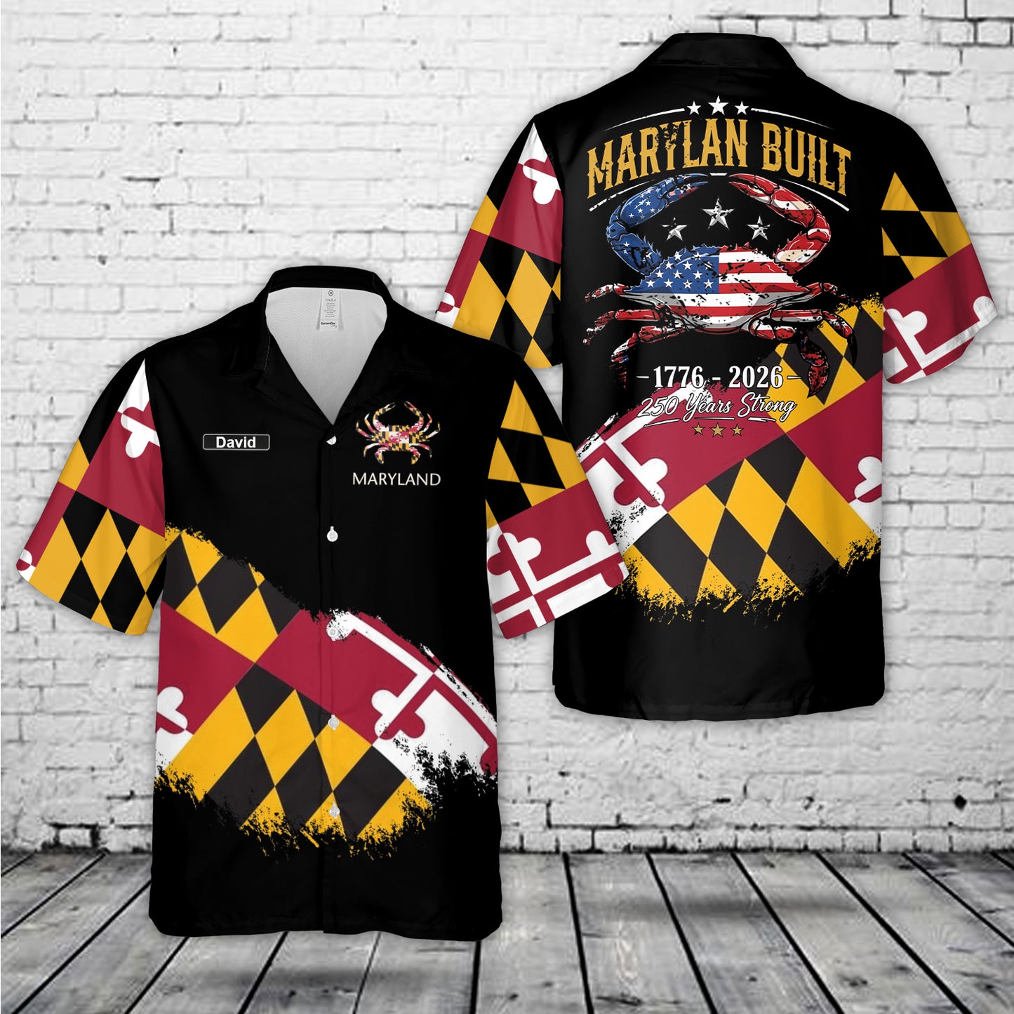 Maryland Built Crab 250 Years Strong 1776-2026 Hawaiian Shirt