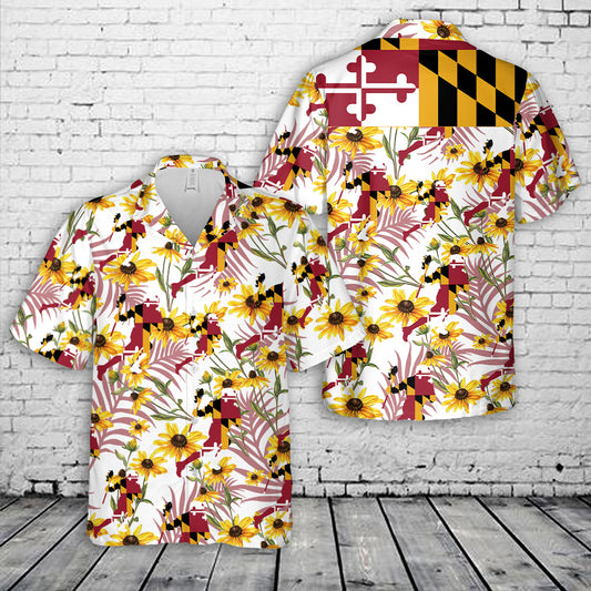 Maryland Flag Lacrosse Hawaiian Shirt