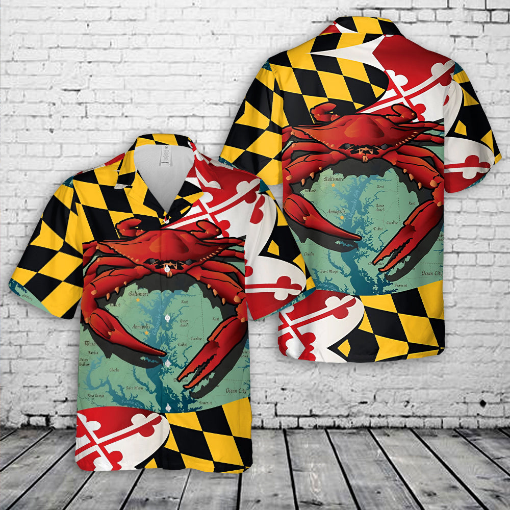 Maryland Red Crab Hawaiian Shirt