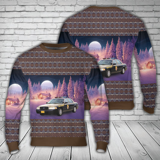 Maryland State Police Car Christmas AOP Sweater