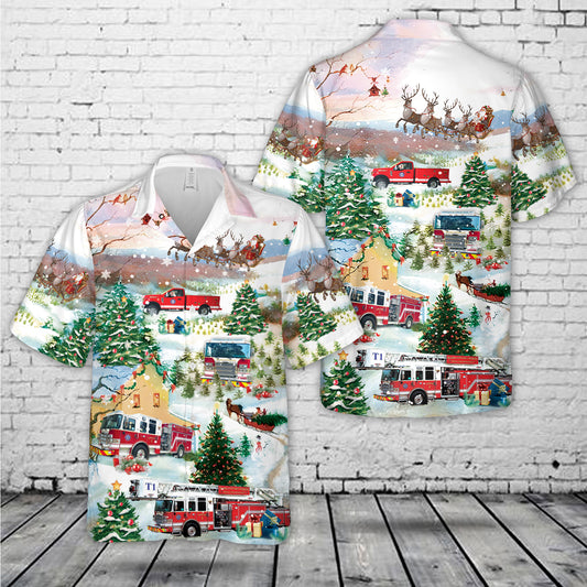 Mashantucket, Connecticut, Mashantucket Pequot Fire Department Christmas Hawaiian Shirt