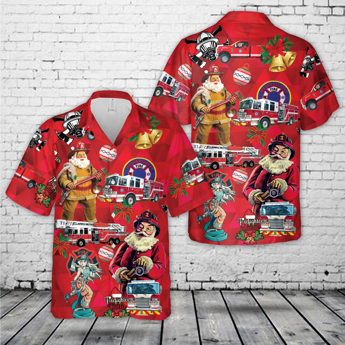 Mashantucket, Connecticut, Mashantucket Pequot Fire Department Christmas Hawaiian Shirt