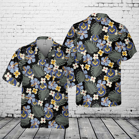 Masonic (Dark Blue) Hawaiian Shirt