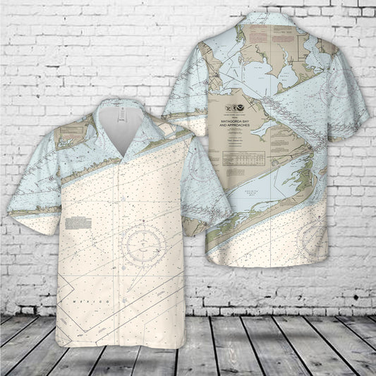 Matagorda Bay And Approaches Nautical Chart Hawaiian Shirt