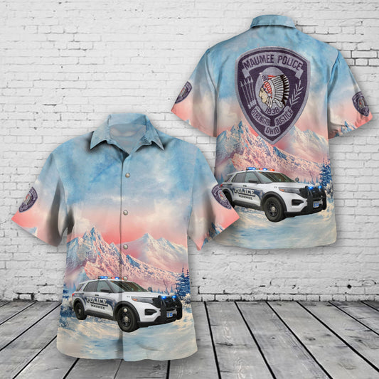 Maumee,Ohio Police Department 2020 Ford Police Interceptor Utility Hawaiian Shirt