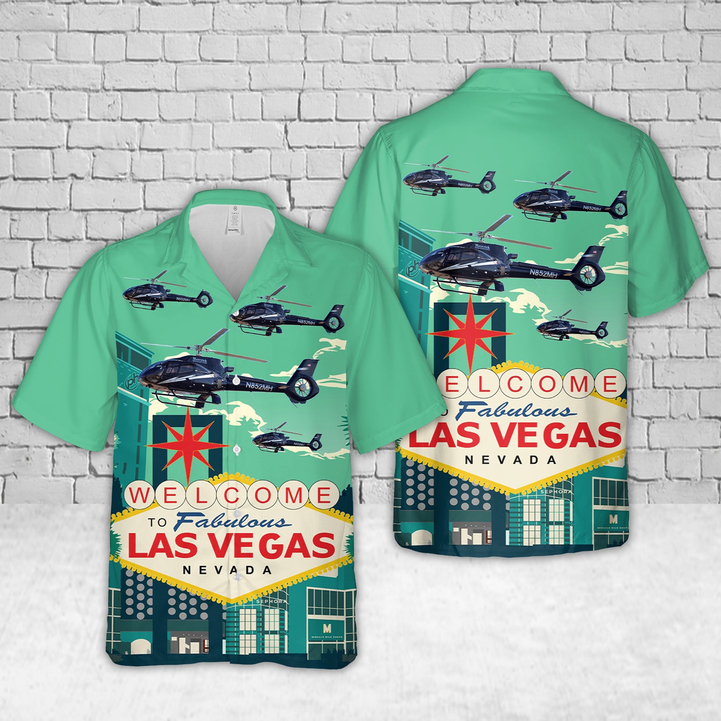 Maverick Helicopters Eurocopter EC-130B-4 (AS-350B-4) Hawaiian Shirt