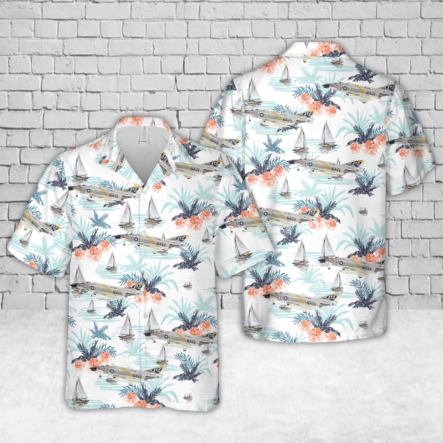 McDonnell Douglas F-4B Phantom II #151506 VF-84 Jolly Rogers U.S. Navy USS Independence 1984 Hawaiian Shirt