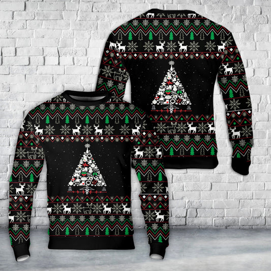 Medical Christmas Tree AOP Sweater