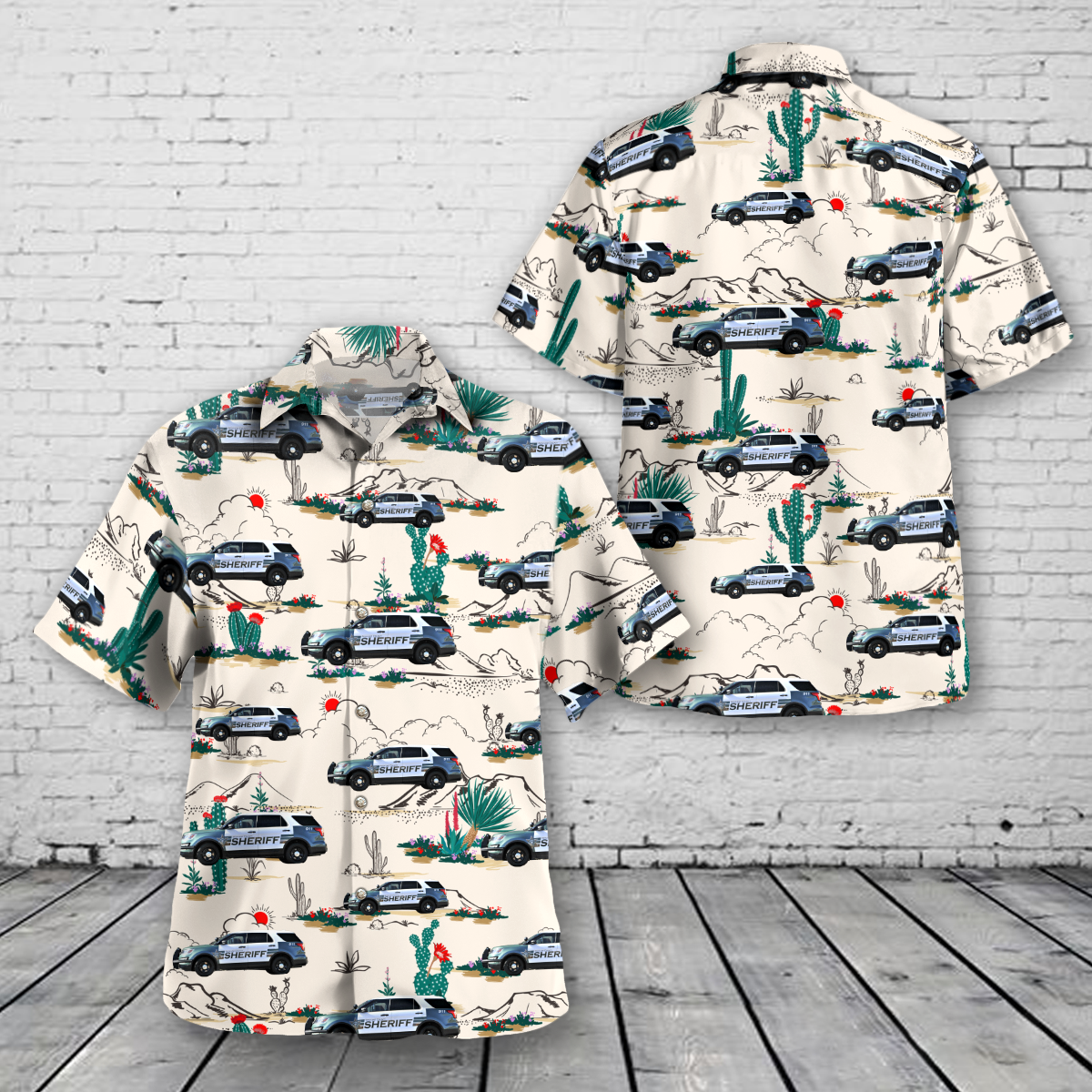 Medical Lake, Washington, Spokane County Sheriff Cruiser Hawaiian Shirt