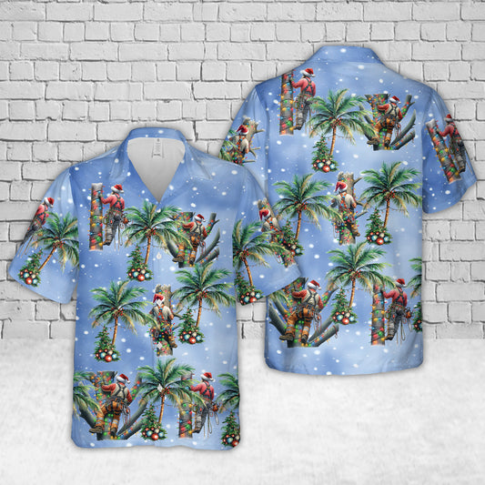 Merry Christmas Arborist Hawaiian Shirt