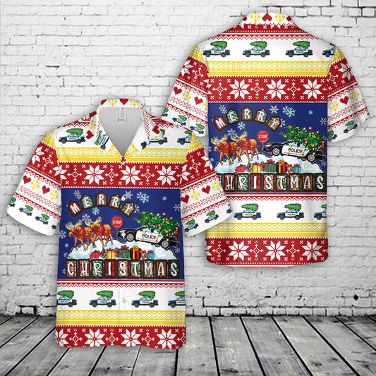 Merry Christmas Police Car Christmas Hawaiian Shirt