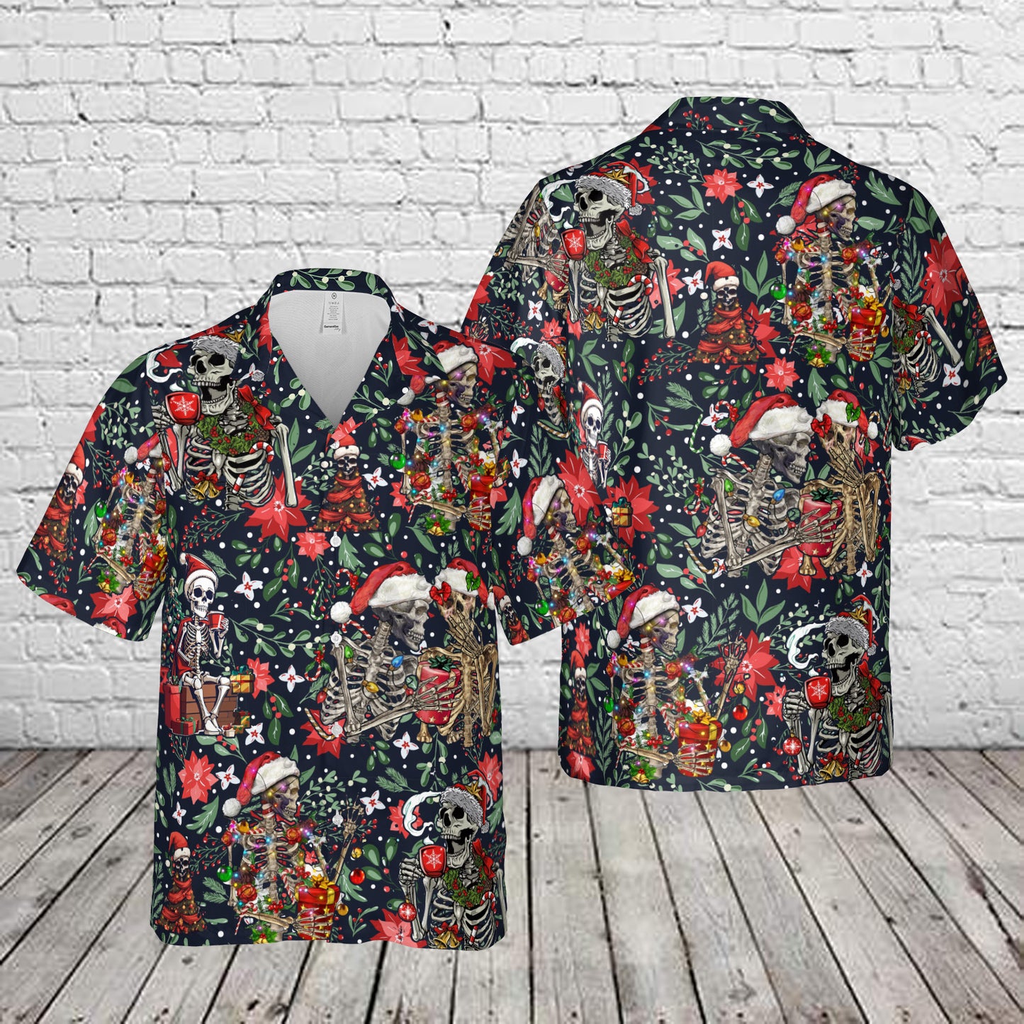 Merry Christmas Skull Santa Skeletons Hawaiian Shirt