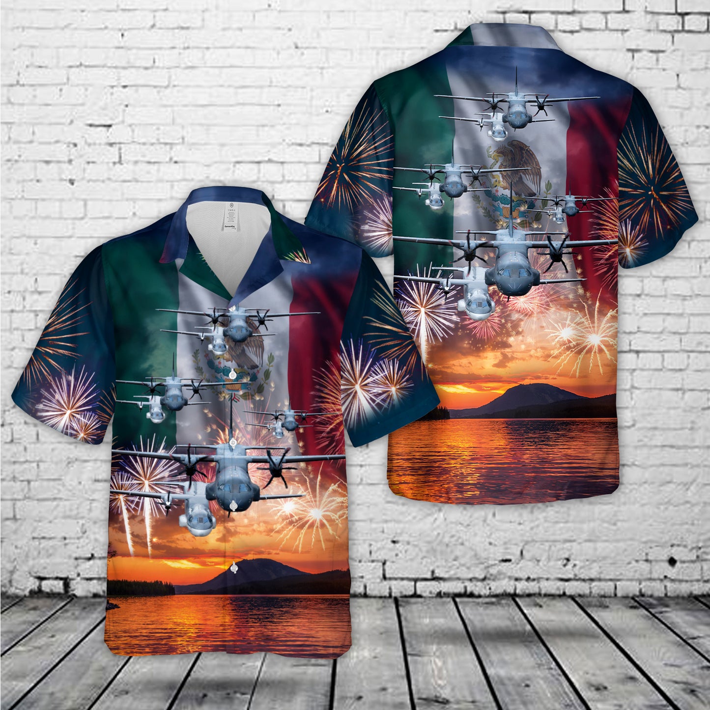 Mexican Air Force CASA C-295M During Mexico's Independence Day Hawaiian Shirt