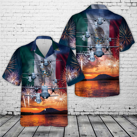 Mexican Air Force CASA C-295M During Mexico's Independence Day Hawaiian Shirt