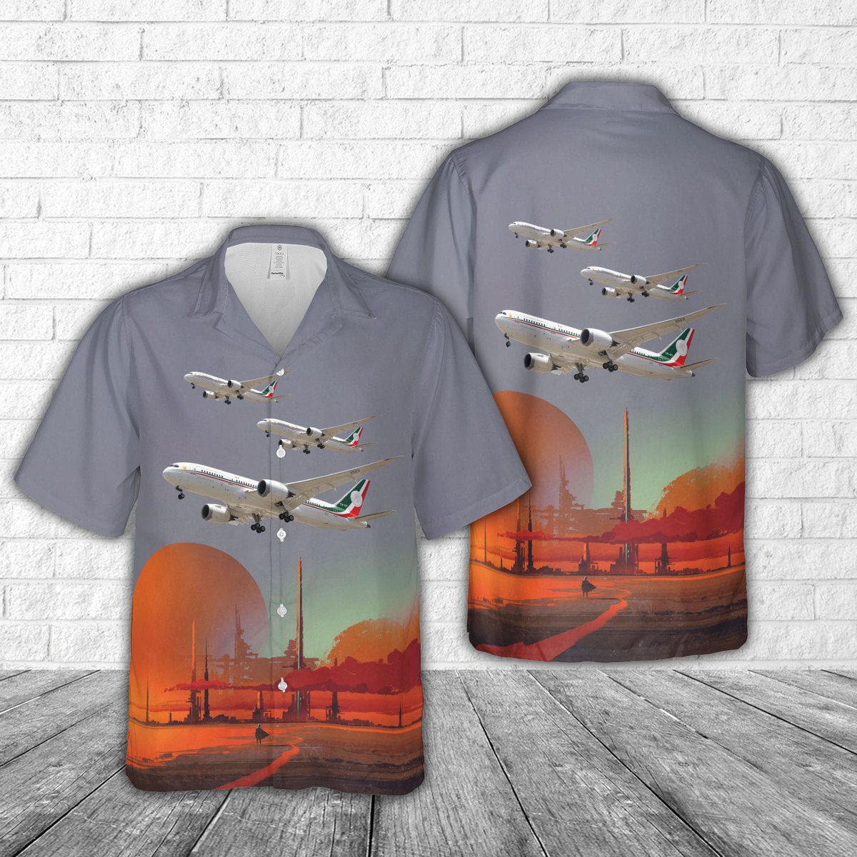 Mexican Air Force Boeing 787-8 Dreamliner Hawaiian Shirt