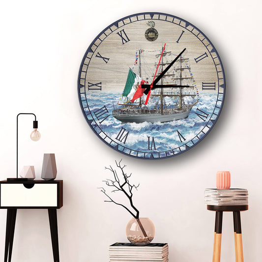 Mexican Navy ARM Cuauhtémoc (BE01) Wooden Clock